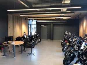 Installation d'éclairages au magasin Harley Davidson à Nantes